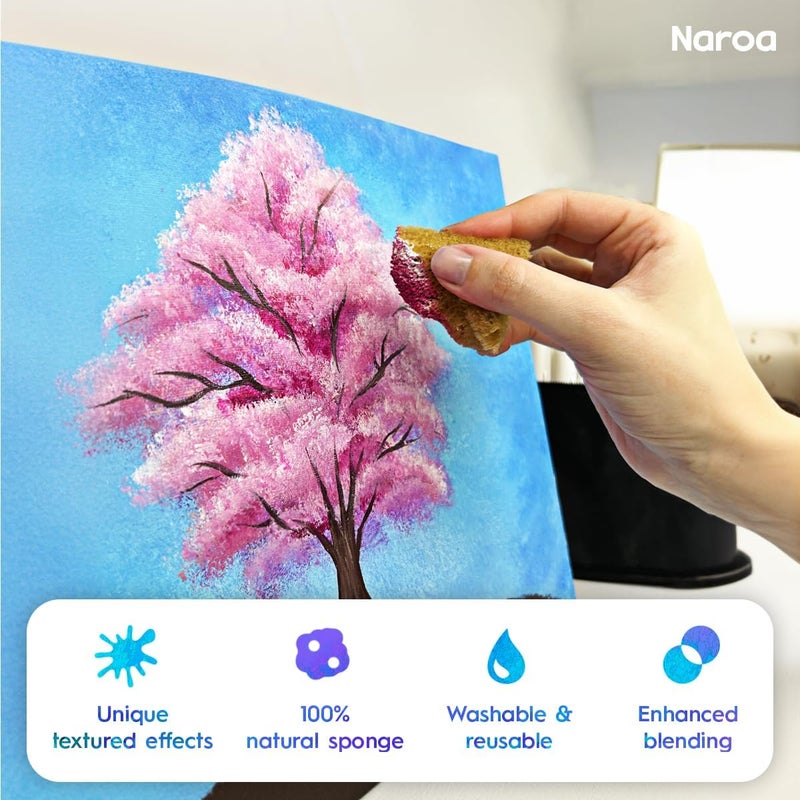 Naroa Artist Natural Sea Sponges for Painting 8 Pack | Unbleached Unique Art Tool Set | Suitable for Acrylic Watercolor, Marbling, Texturing, Pottery, Ceramics - Image 2